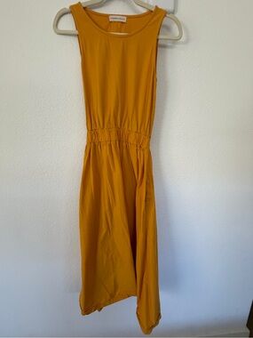 Beaumont Organic Sleeveless Midi Dress in Mustard Yellow